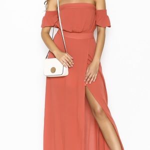 Cotton Candy LA Off the Shoulder Dress Orange